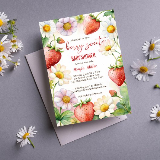 ベリースイートストロベリーベビーシャワー 招待状