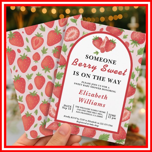 ベリースイートストロベリーベビーシャワー 招待状