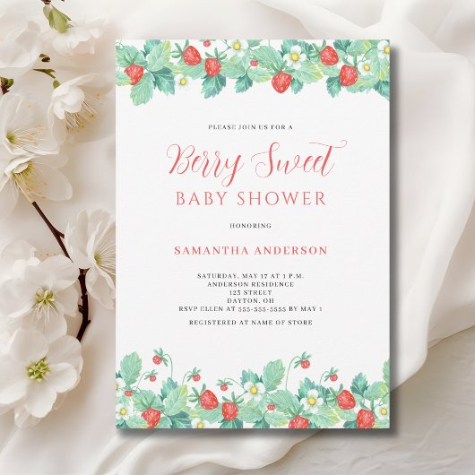 ベリースイートストロベリーベビーシャワー 招待状