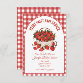 ベリースイートストロベリーベビーシャワー 招待状 (正面/裏面)