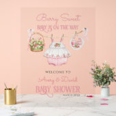 ベリースイートストロベリーボウモダンベビーガールシャワー アクリルサイン (ウェディング)