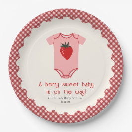 ベリースイートストロベリーボディスーツ赤ちゃんシャワー ペーパープレート