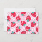 ベリースイートストロベリーレッドピンクベビーシャワー サンキューカード (裏面)