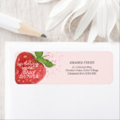 ベリースイートストロベリーレッドピンクベビーシャワー ラベル (インサイチュ)