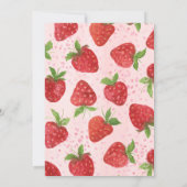 ベリースイートストロベリーレッドピンクベビーシャワー 招待状 (裏面)