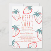ベリースイートストロベリーレッドベビーシャワーbyメール 招待状 (正面)