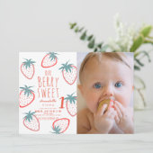 ベリースイートストロベリーレッド1stバースデーフォト 招待状 (スタンド正面)