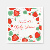 ベリースイートストロベリー女の子ベビーシャワー スタンダードカクテルナプキン (正面)