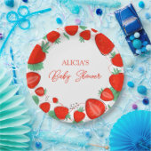 ベリースイートストロベリー女の子ベビーシャワー ペーパープレート (パーティー)