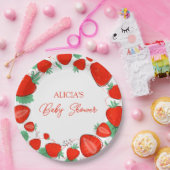ベリースイートストロベリー女の子ベビーシャワー ペーパープレート (パーティー)