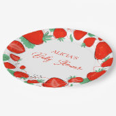 ベリースイートストロベリー女の子ベビーシャワー ペーパープレート (アングル)