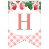 ベリースイートストロベリー誕生日またはベビーシャワー バンティングフラッグ (第1の旗)