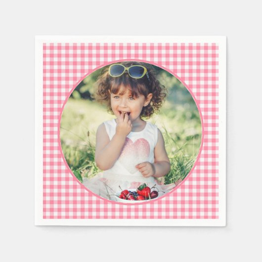 ベリースイートストロベリー1st誕生日パーティー スタンダードカクテルナプキン (正面)