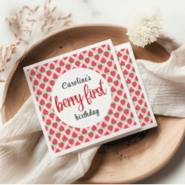 ベリースイートストロベリー1st誕生日パーティー スタンダードカクテルナプキン