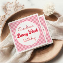 ベリースイートストロベリー1st誕生日パーティー スタンダードカクテルナプキン