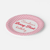 ベリースイートストロベリー1st誕生日パーティー ペーパープレート (アングル)