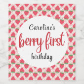 ベリースイートストロベリー1st誕生日パーティー ワインラベル (シングルラベル)