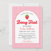 ベリースイートストロベリー1st誕生日パーティー 招待状 (正面)