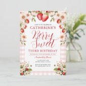 ベリースイートストロベリー3rd誕生日パーティーフローラ 招待状 (スタンド正面)