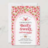 ベリースイートストロベリー3rd誕生日招待状 招待状 (正面)