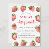 ベリースイートセカンドストロベリー誕生日 招待状 (正面)