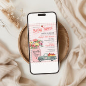 ベリースイートデジタル農家市場ベビーシャワー 招待状