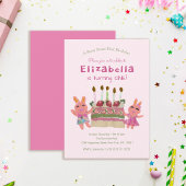 ベリースイートバニーズ・ベイビーピンク1歳の誕生日 招待状