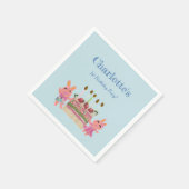 ベリースイートバニーバディーズ子供の誕生日パーティーブルー スタンダードカクテルナプキン (角)