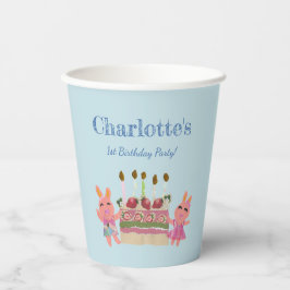 ベリースイートバニーバディーズ子供の誕生日パーティーブルー 紙コップ