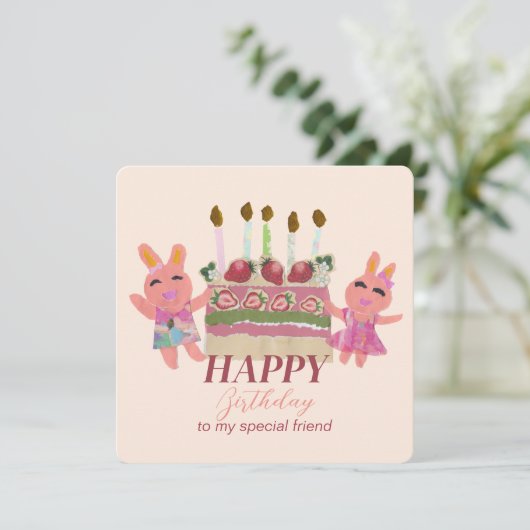 ベリースイートバニーバディ ノートカード (スタンド正面)