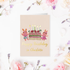 ベリースイートバニーバディ 箔グリーティングカード