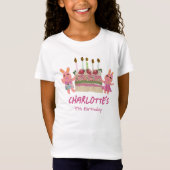 ベリースイートバンニーズアンドケーキ子供の誕生日 Tシャツ (正面)