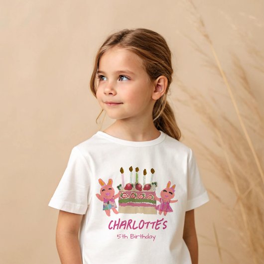 ベリースイートバンニーズアンドケーキ子供の誕生日 Tシャツ