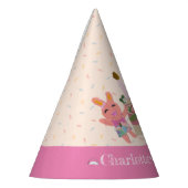 ベリースイートバンニーズピンク子供の誕生日 パーティーハット (左)