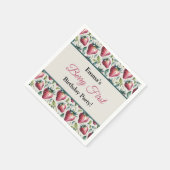 ベリースイートパステルストロベリーネーム誕生日 スタンダードカクテルナプキン (角)