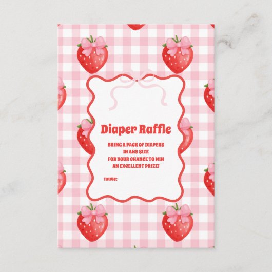 ベリースイートピンクのおむつラッフル エンクロージャーカード (正面)
