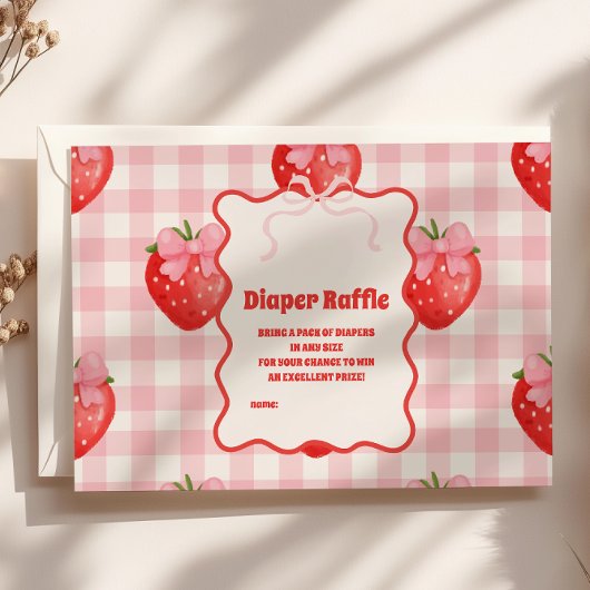 ベリースイートピンクのおむつラッフル エンクロージャーカード