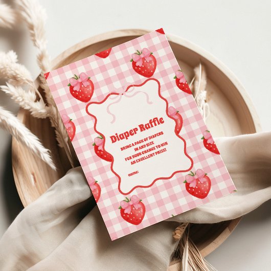 ベリースイートピンクのおむつラッフル エンクロージャーカード