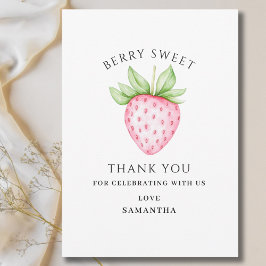 ベリースイートピンクの女の子ベビーシャワー サンキューカード