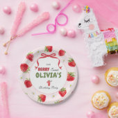 ベリースイートピンクウォーターカラーイチゴ紙プレート ペーパープレート (パーティー)