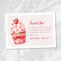 ベリースイートピンクカップケーキハートベビーシャワー