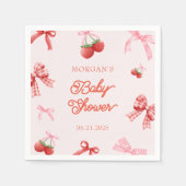 ベリースイートピンクコケットベビーシャワー スタンダードカクテルナプキン (正面)