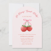 ベリースイートピンクコケットベビーシャワー 招待状 (正面)