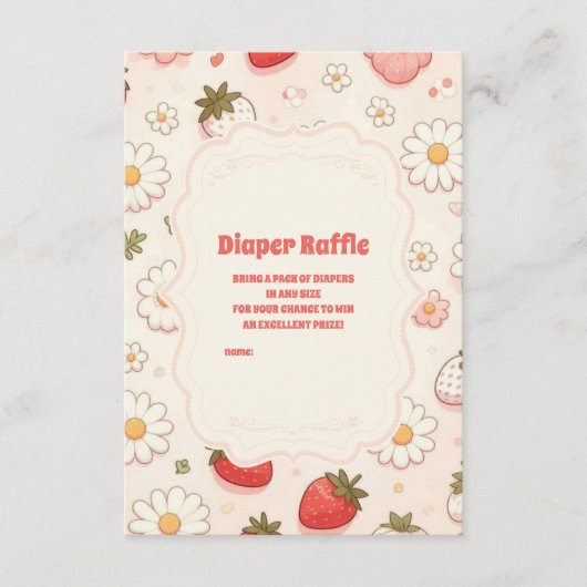 ベリースイートピンクコケットベビーディッパーラッフル エンクロージャーカード (正面)