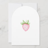 ベリースイートピンクストロベリーガールベビーシャワー 招待状 (裏面)