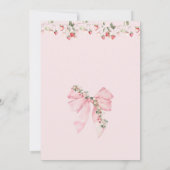 ベリースイートピンクボウ女の子ベビーシャワー 招待状 (裏面)