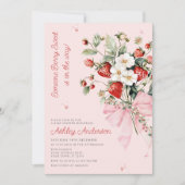 ベリースイートピンクモダンクボウ赤ちゃんシャワー 招待状 (正面)