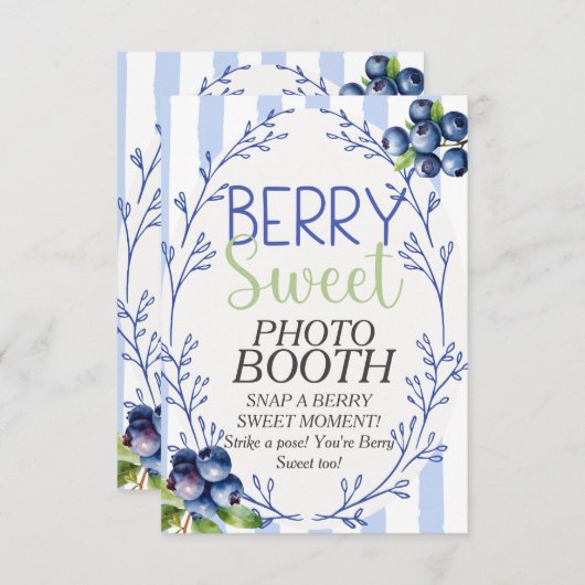 ベリースイートフォトブースブルーベリーサイン 招待状 (正面/裏面)