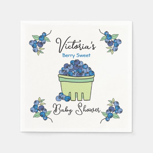 ベリースイートフルーツバスケットベビーシャワー スタンダードカクテルナプキン (正面)