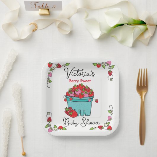 ベリースイートフルーツバスケットベビーシャワー ペーパープレート (ウェディング)